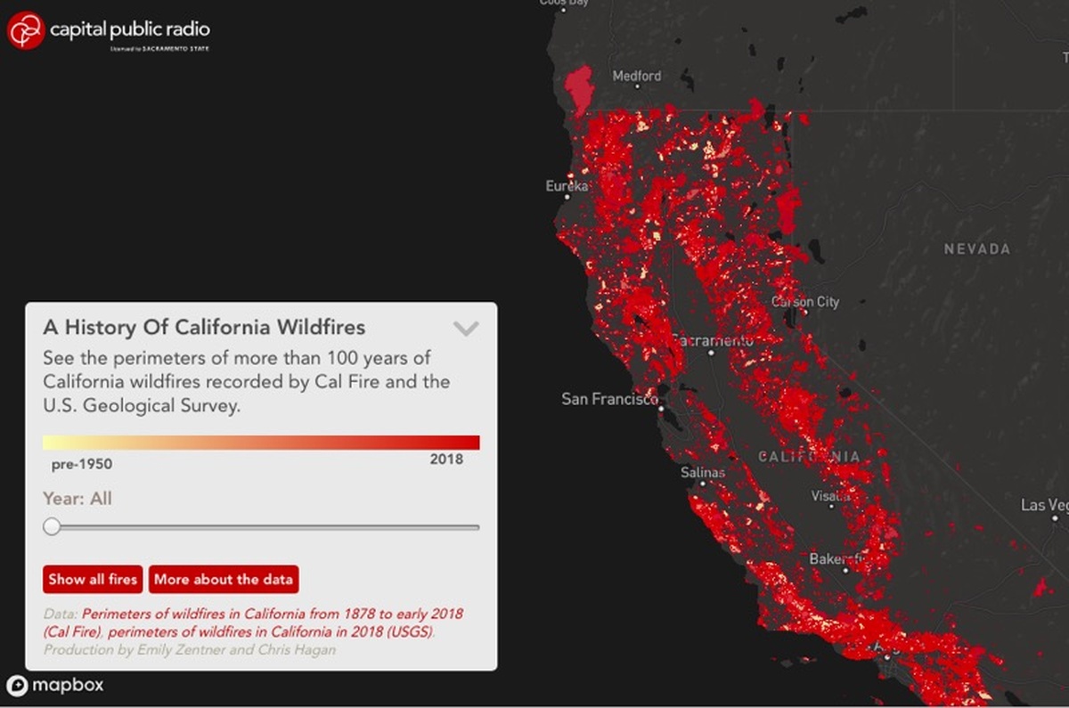 California Wildfire History Map 